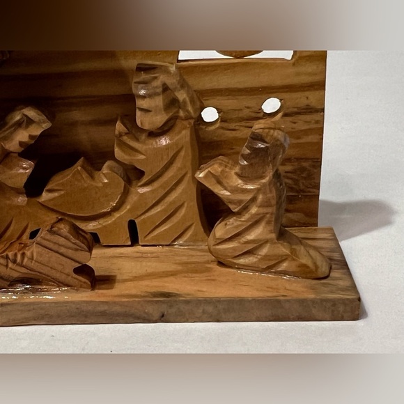 Bethlehem Mini Olive Wood Nativity Scene Carved Manger Scene VTG Christmas Decor - Picture 8 of 11